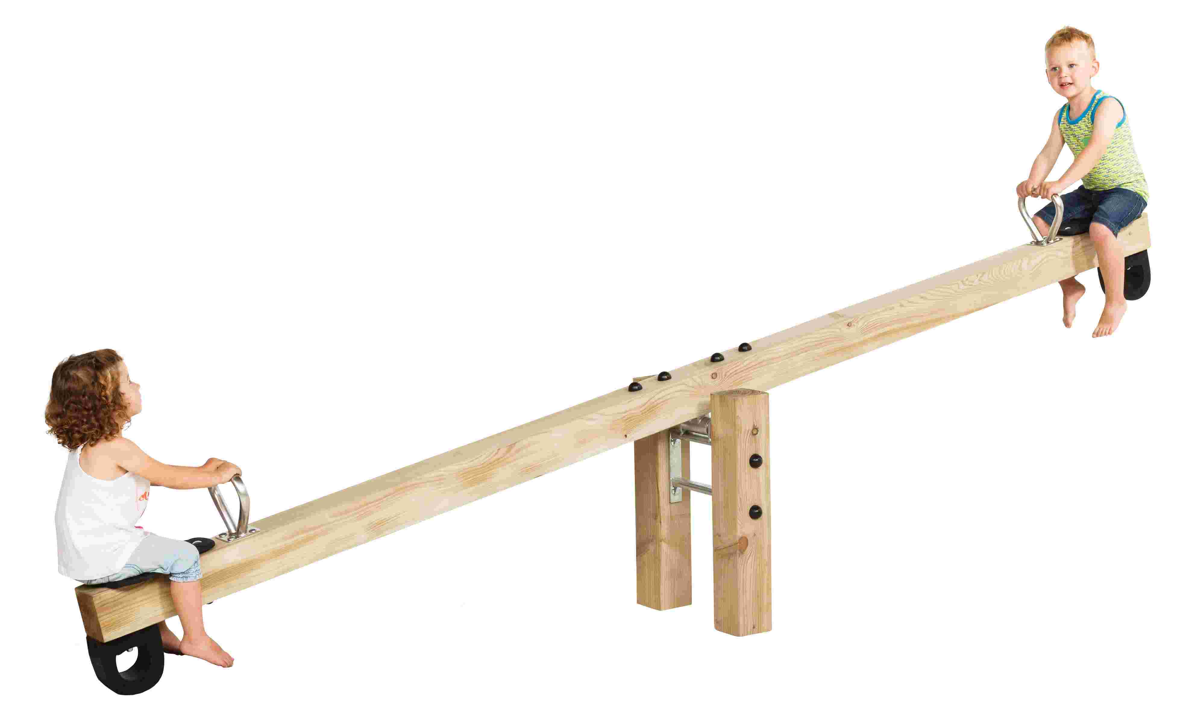 Wippe kommunal Zwei Kinder wippen auf einer Wippe